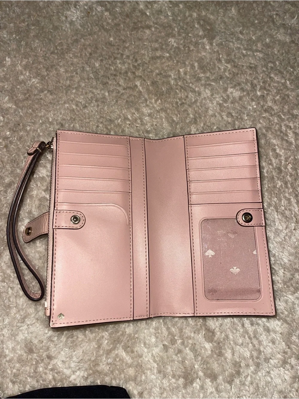 kate spade Pink Pebbled Leather Wristlet Wallet
